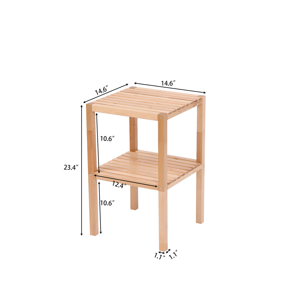 Natural Birch 3-Tier Bathroom Storage Shelf – Solid Wood Freestanding Organizer Rack