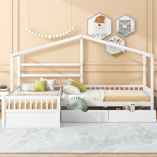 Twin House Bed White