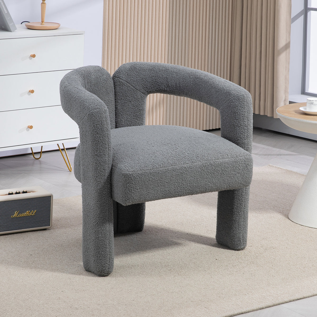 Teddy Fabric Dining Chair – Grey