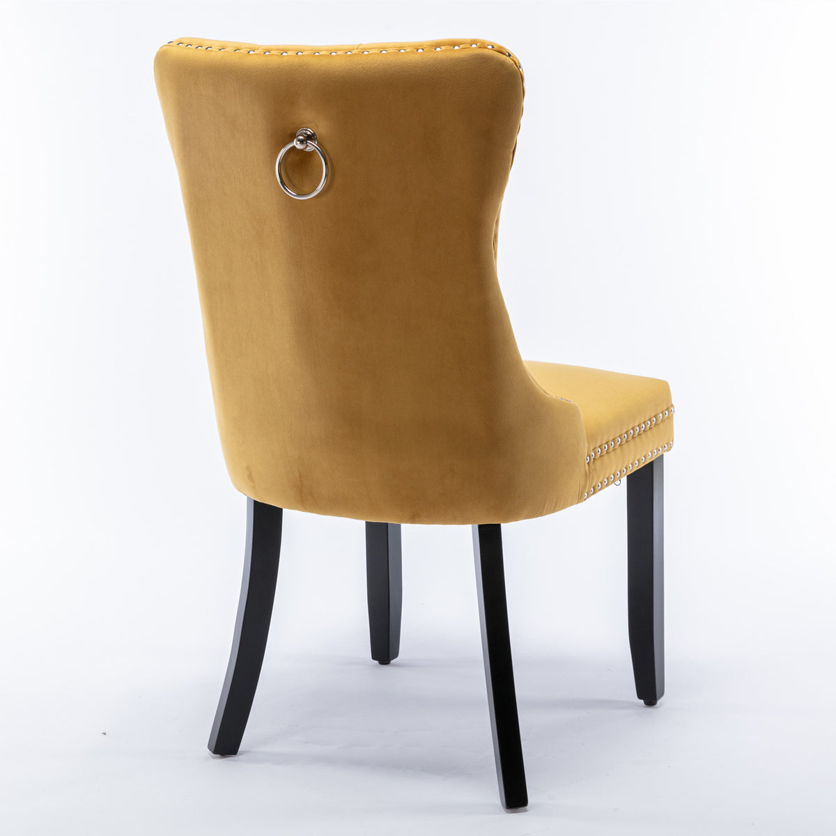 Tufted Velvet Dining Chair Set (2 pcs) – Gold