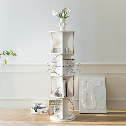 4-Layer Floor Display Shelf with 360° Rotation