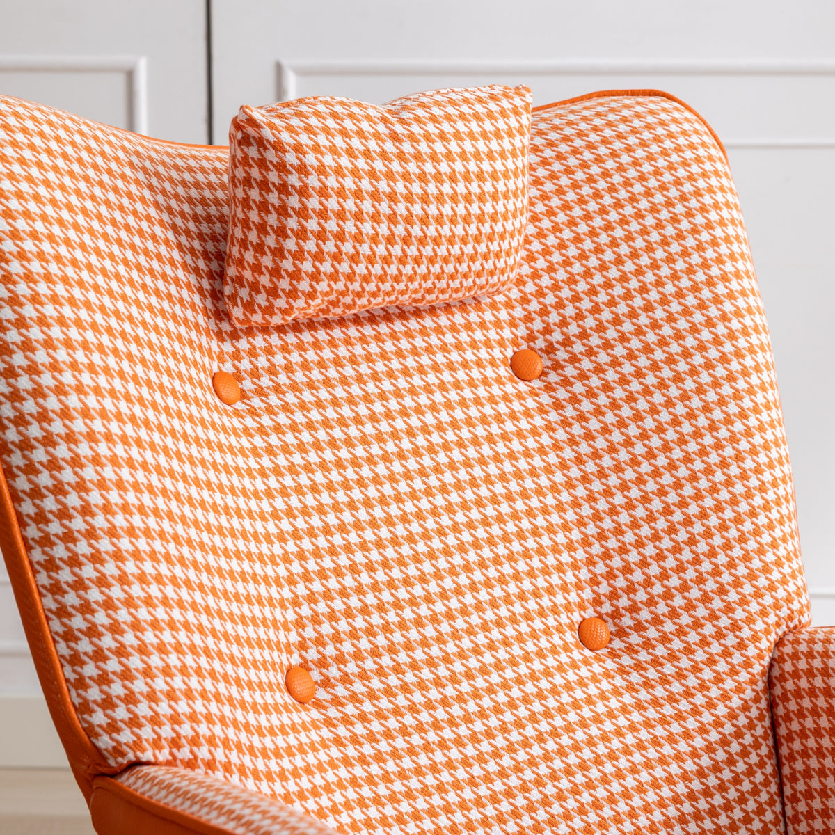 Houndstooth Rocking Chair – Orange Fabric