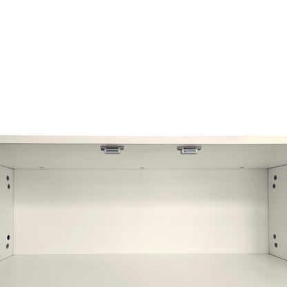 Modern Hidden Storage Bench White Upholstered Seat