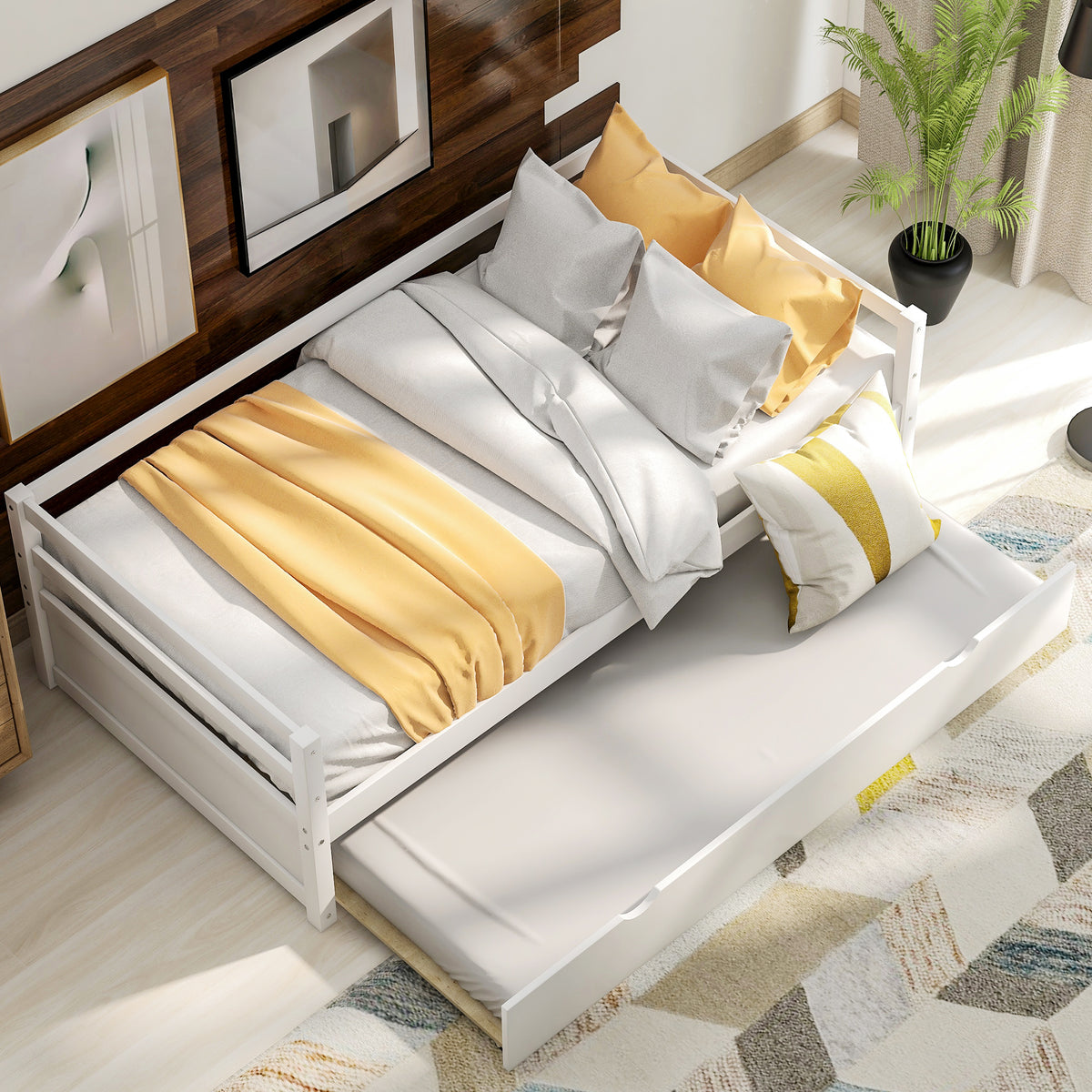 Twin Daybed with Trundle White