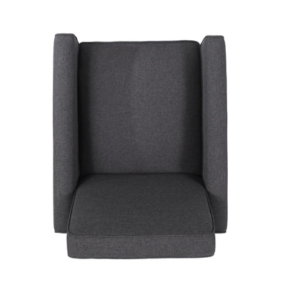 Smoke Fabric Push Back Recliner Gray