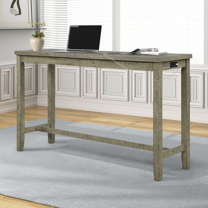 Counter Dining Set with Fabric Stools Green