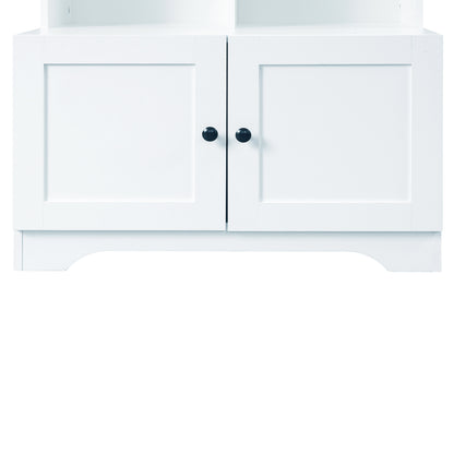 4-Door Bathroom Storage Cabinet White Finish