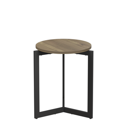 Round Metal Frame Side Table Brown Finish