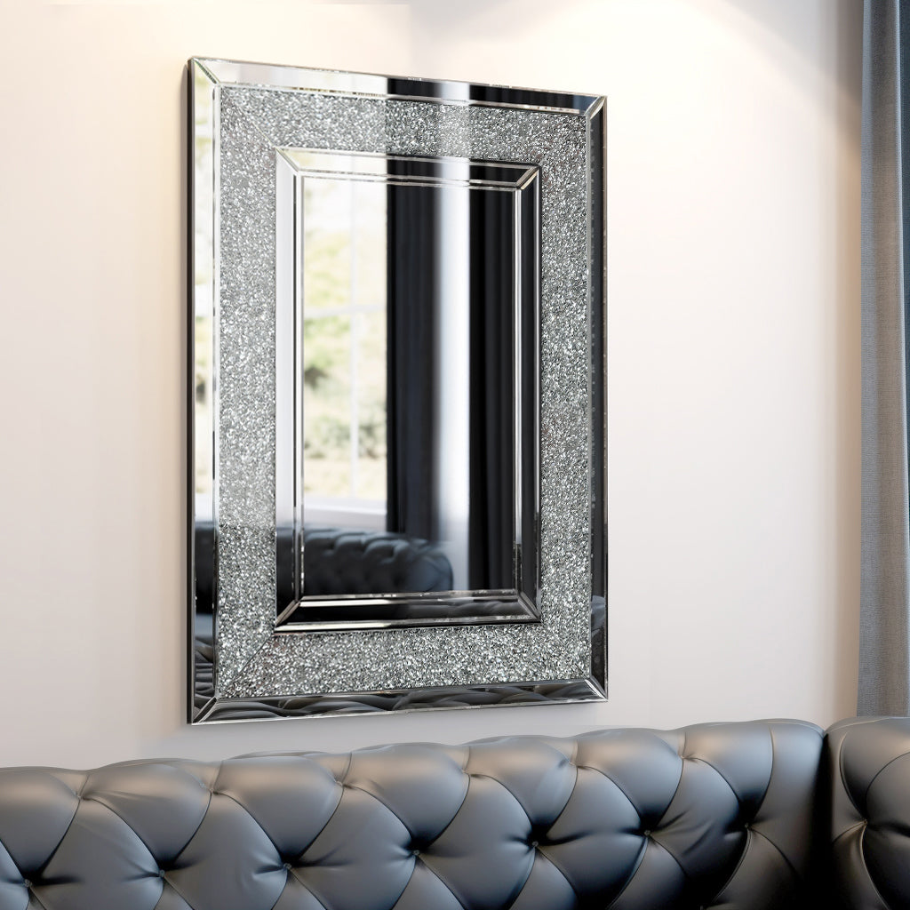 Large Wall Mirror – Decorative Silver Frame