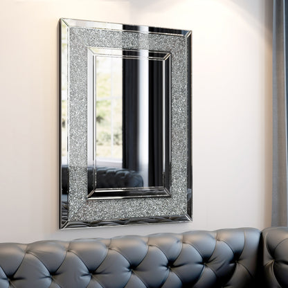 Large Wall Mirror – Decorative Silver Frame