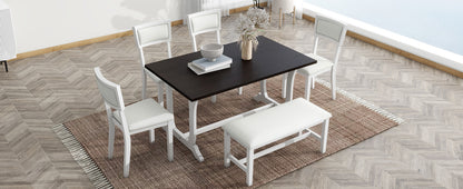 Topmax Farmhouse Dining Set (6 pcs) – White
