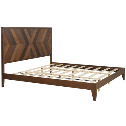 Mid-Century Platform Bed King Walnut