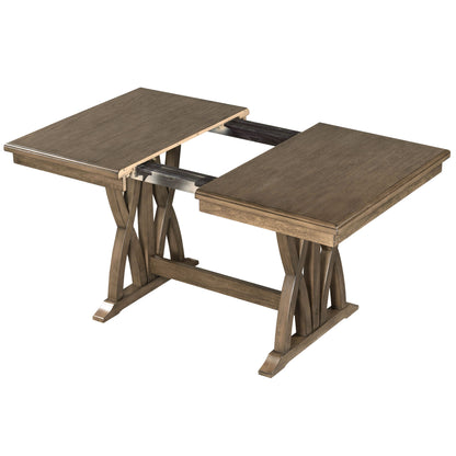 Dining Set with Cushioned Chairs Brown