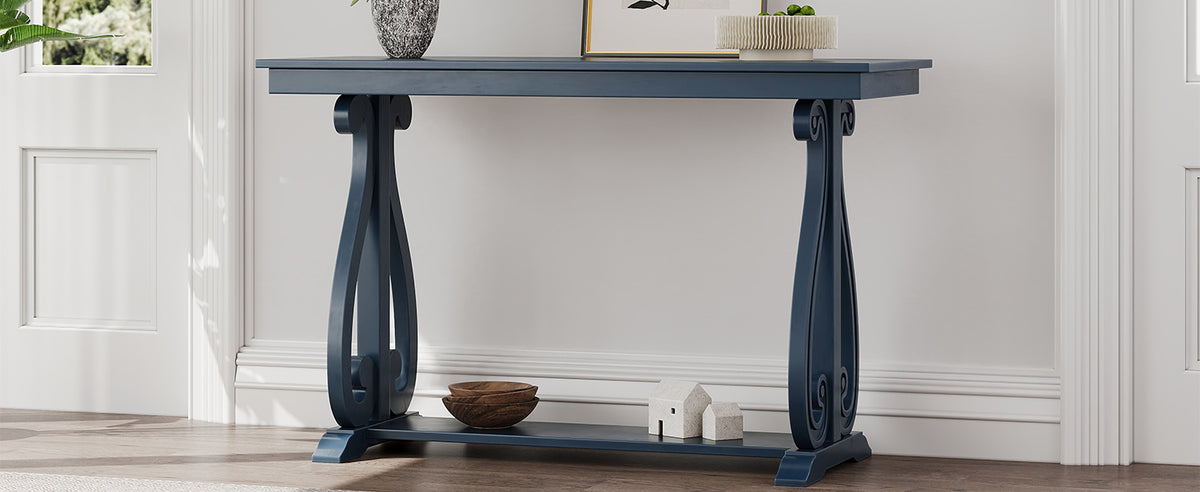 Rustic Console Table 48-Inch Navy Finish