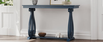 Rustic Console Table 48-Inch Navy Finish