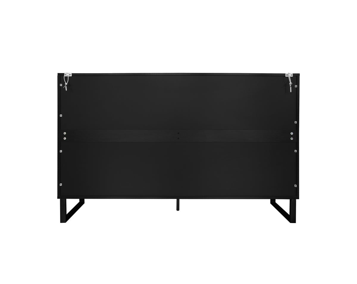 Striped 4-Door Buffet Cabinet