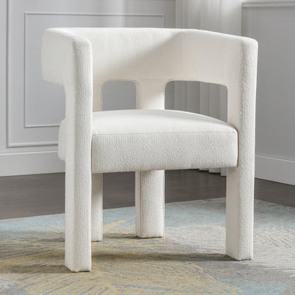 Contemporary Accent Chair Beige Upholstery