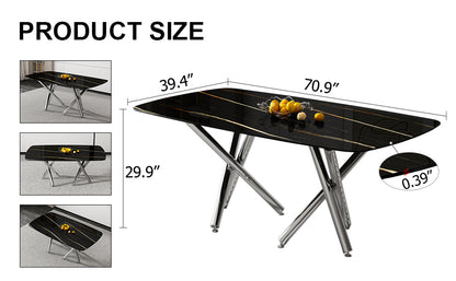 Large Minimalist Dining Table Gray