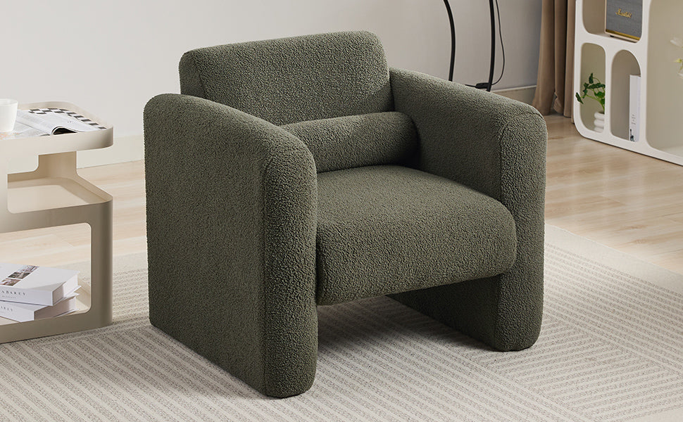 Sheepskin Armchair in Seaweed Green