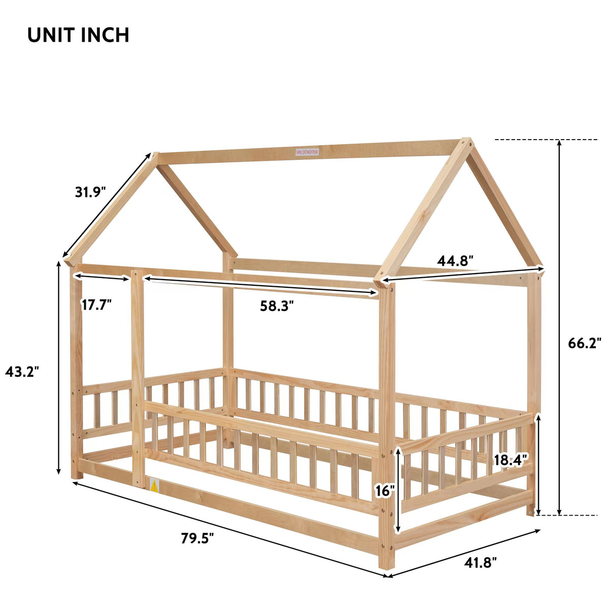 Twin Floor Bed White