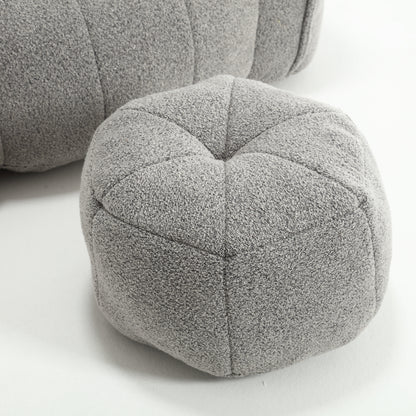 Soft Bean Bag Chair – Beige High-Resilience Foam