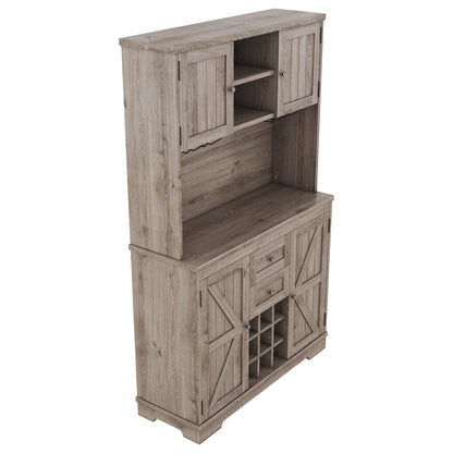 Farmhouse Coffee Bar Cabinet with Wine Storage