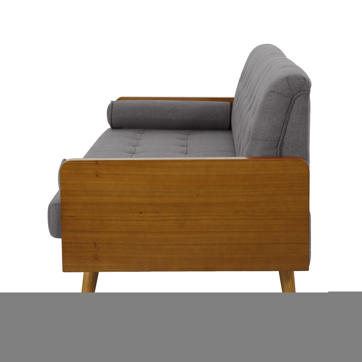 Aidan Mid-Century Tufted Fabric Sofa Gray