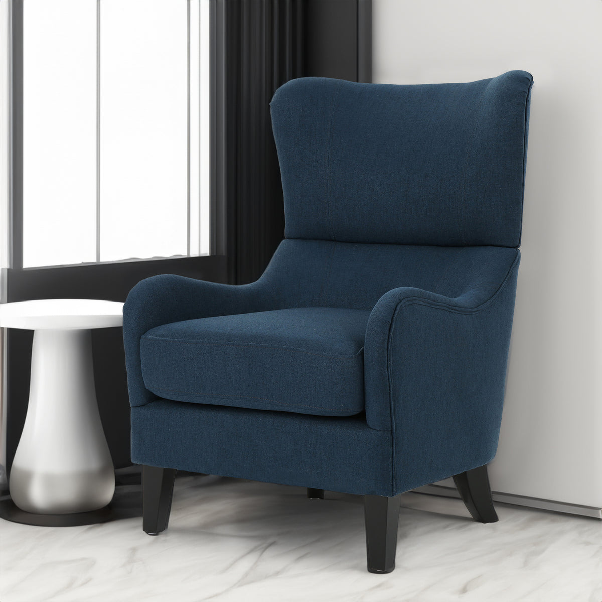 Hi-Back Quentin Sofa Chair Beige Linen