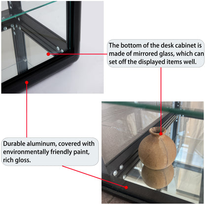 Tempered Glass Display Cabinet with Sliding Doors