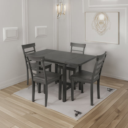 5-Piece Pendant Dining Set with Ladder Back Chairs