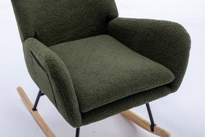 Plush Teddy Rocking Chair – Dark Green
