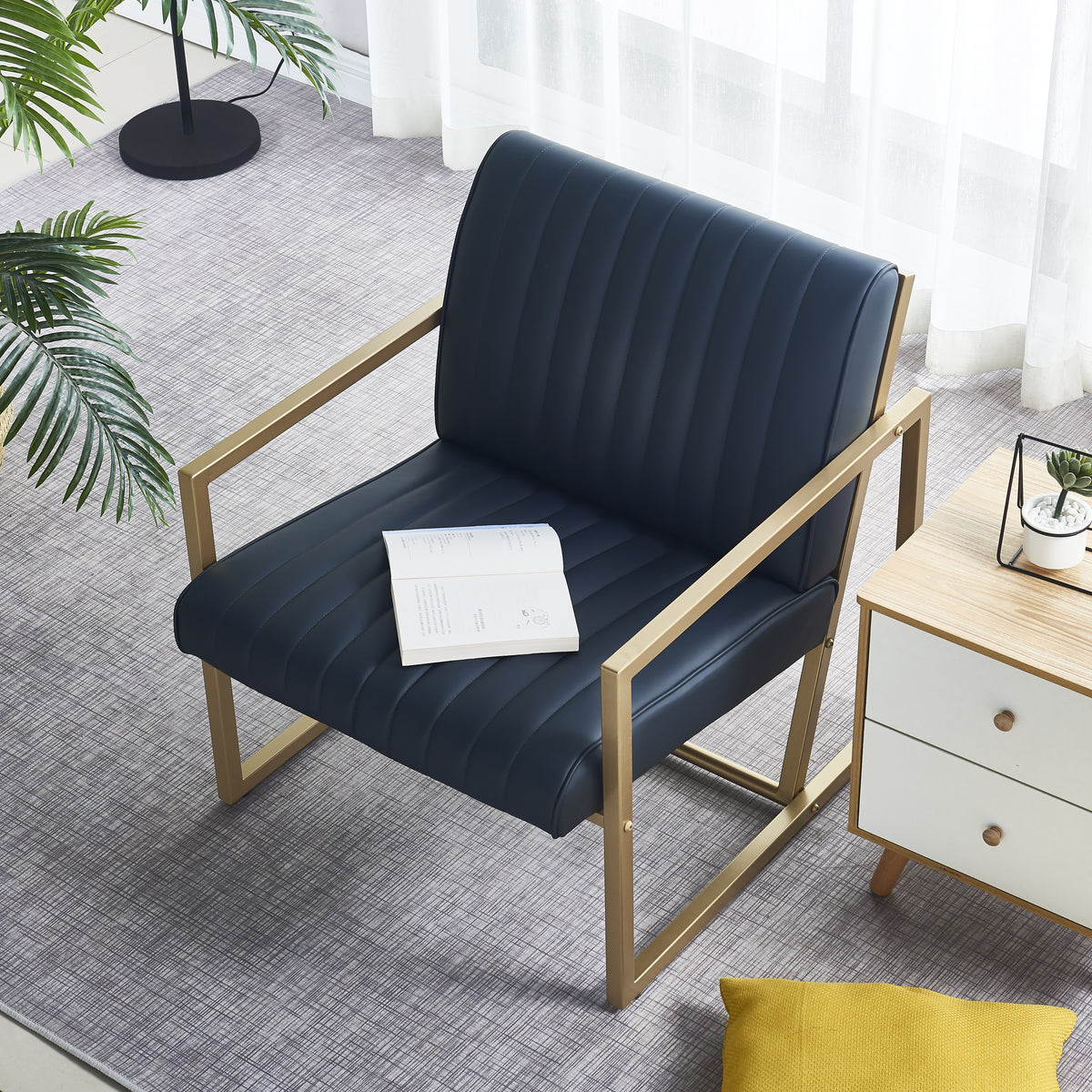 Modern PU Leather Dining Chair Black