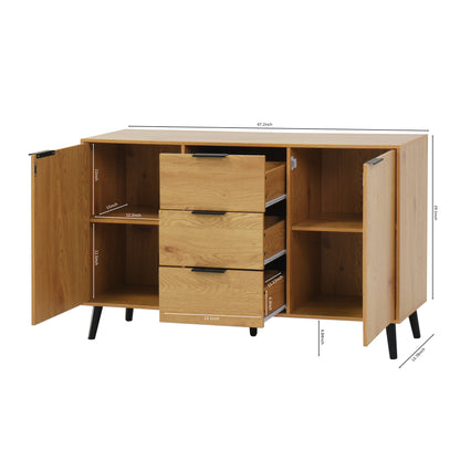 Side Panel Buffet Cabinet with Storage and Double Doors