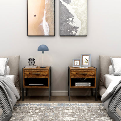 2-Piece Industrial Coffee Table Set – Modern Nesting Tables