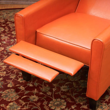 Push-Back Recliner Chair Orange Fabric