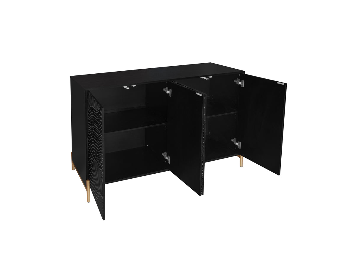 Carved 4-Door Buffet Cabinet