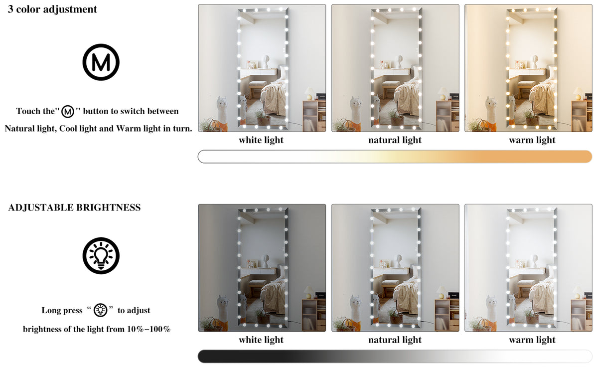 Hollywood LED Vanity Mirror White