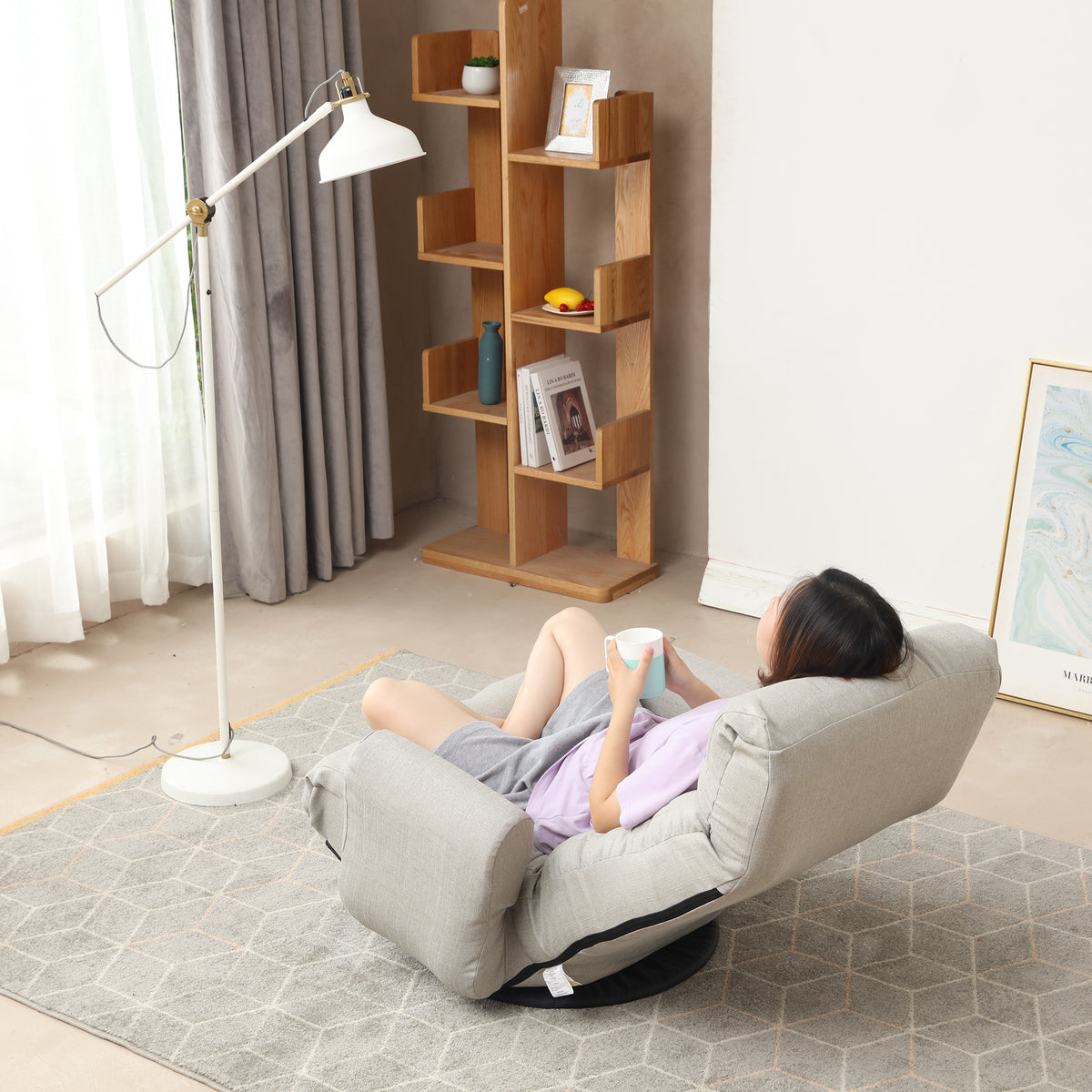 Adjustable Lounge Sofa Chair Gray