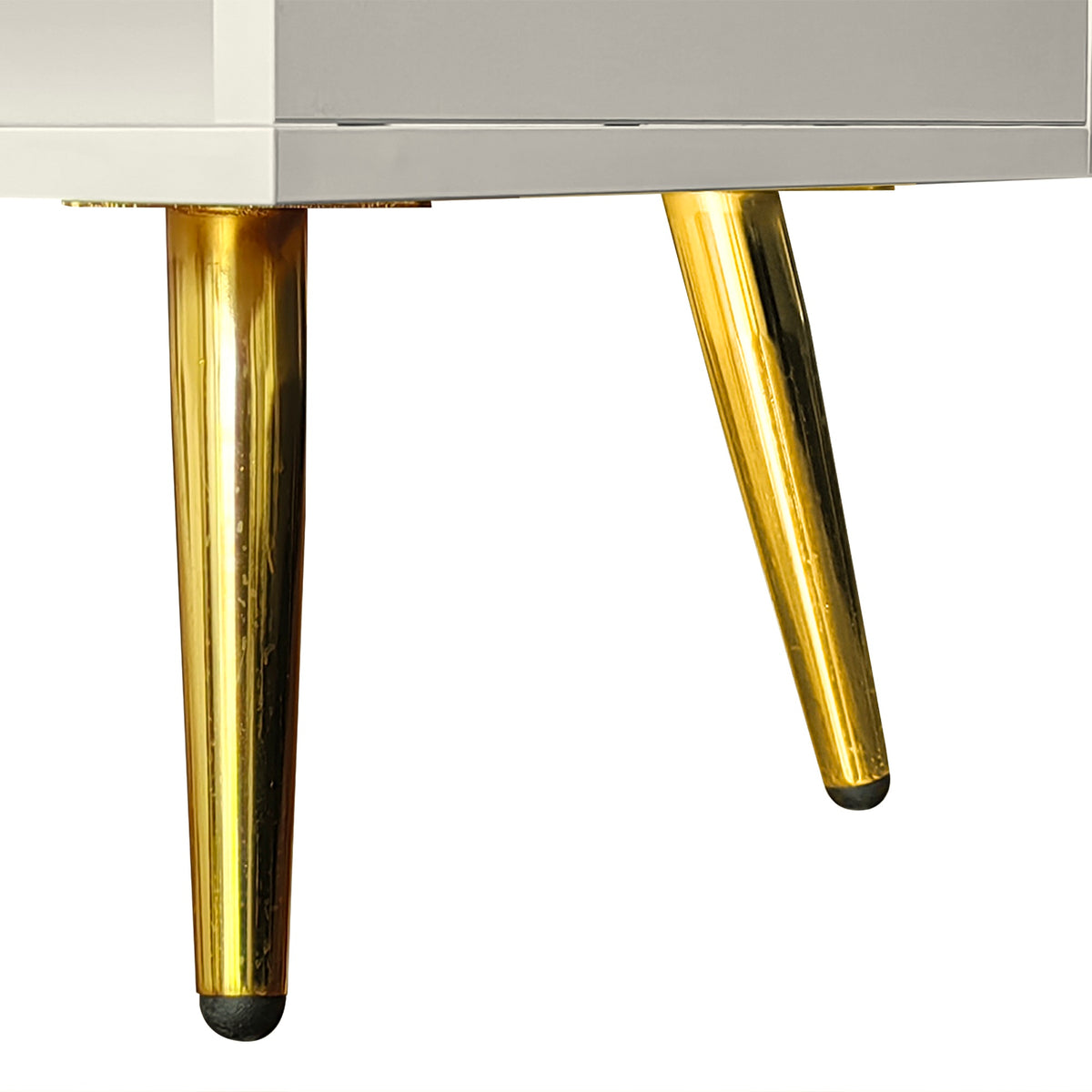 Modern Hidden Storage Bench White Upholstered Seat