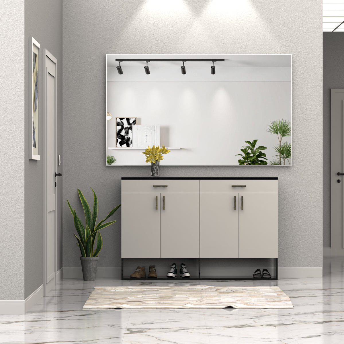 Oversized Bathroom Mirror Silver