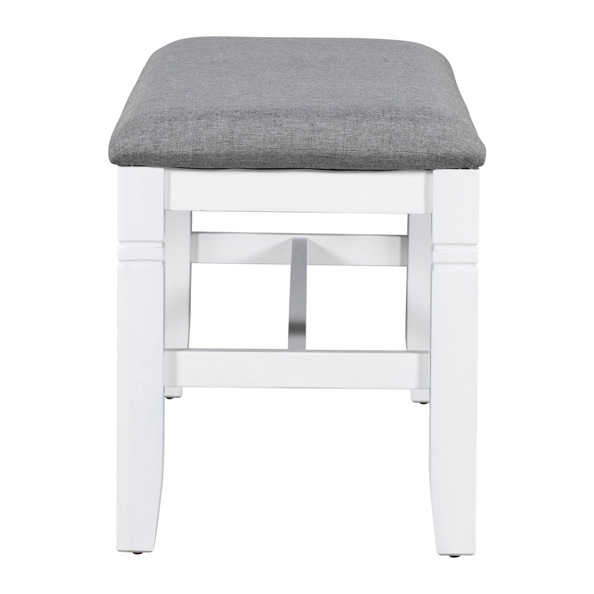 6-Piece Farmhouse Dining Set – Gray & White