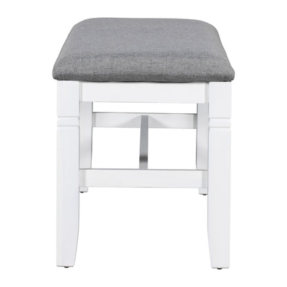 6-Piece Farmhouse Dining Set – Gray & White