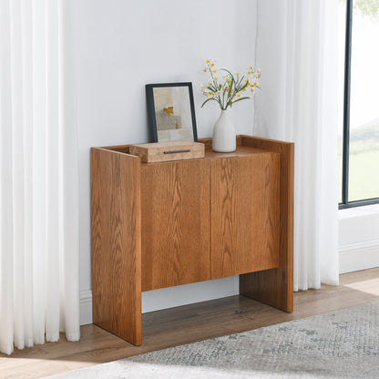 Walnut Buffet Cabinet with Storage Panels