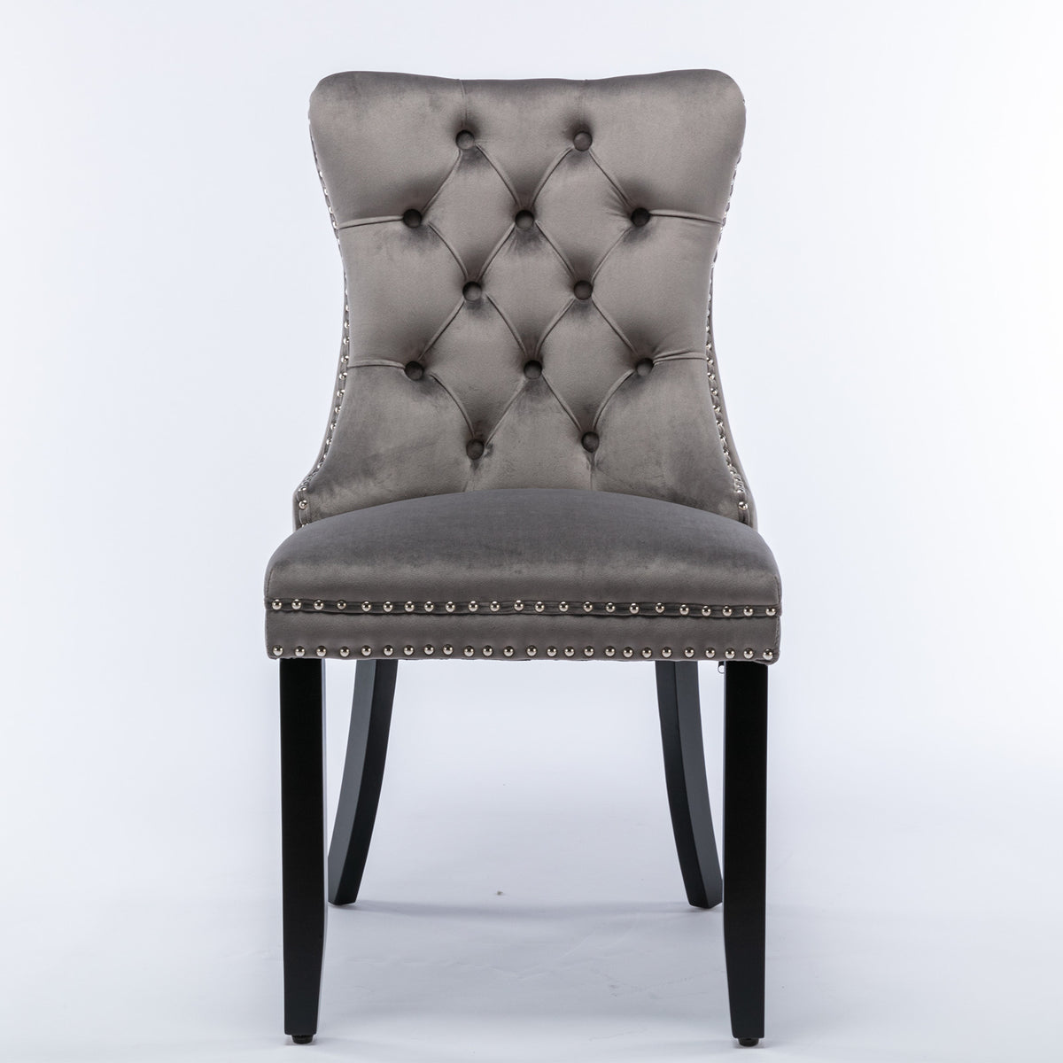 Nikki Tufted Linen Dining Chair Set (2 pcs) – Gray