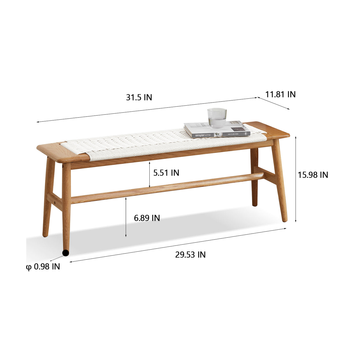 Natural Oak Dining Bench