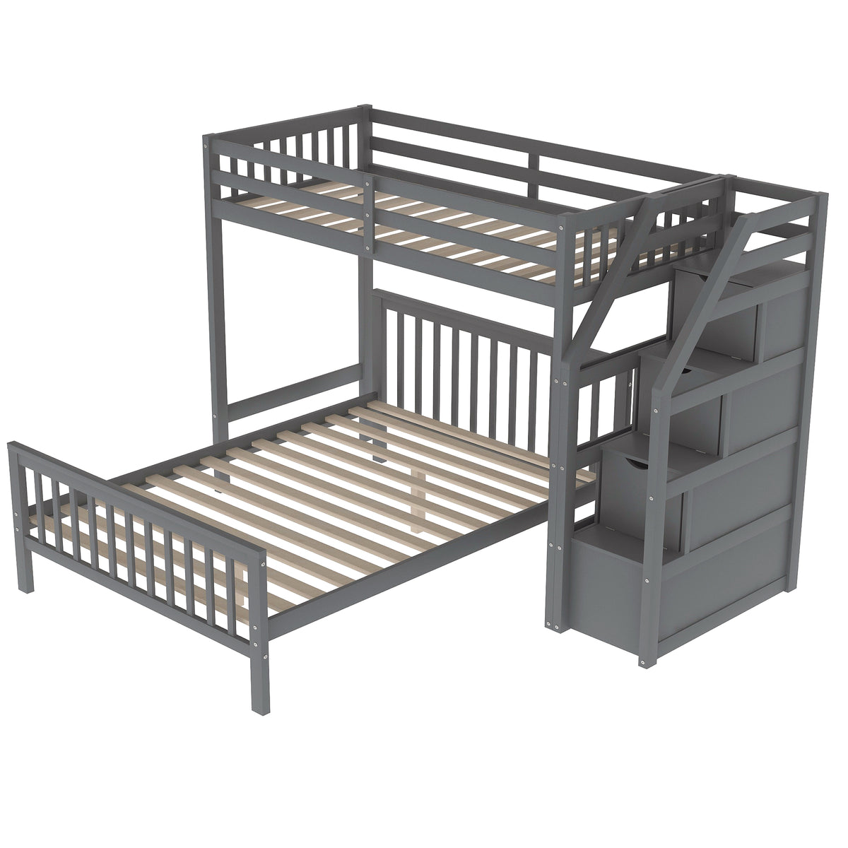 Full Loft Bunk Bed Gray
