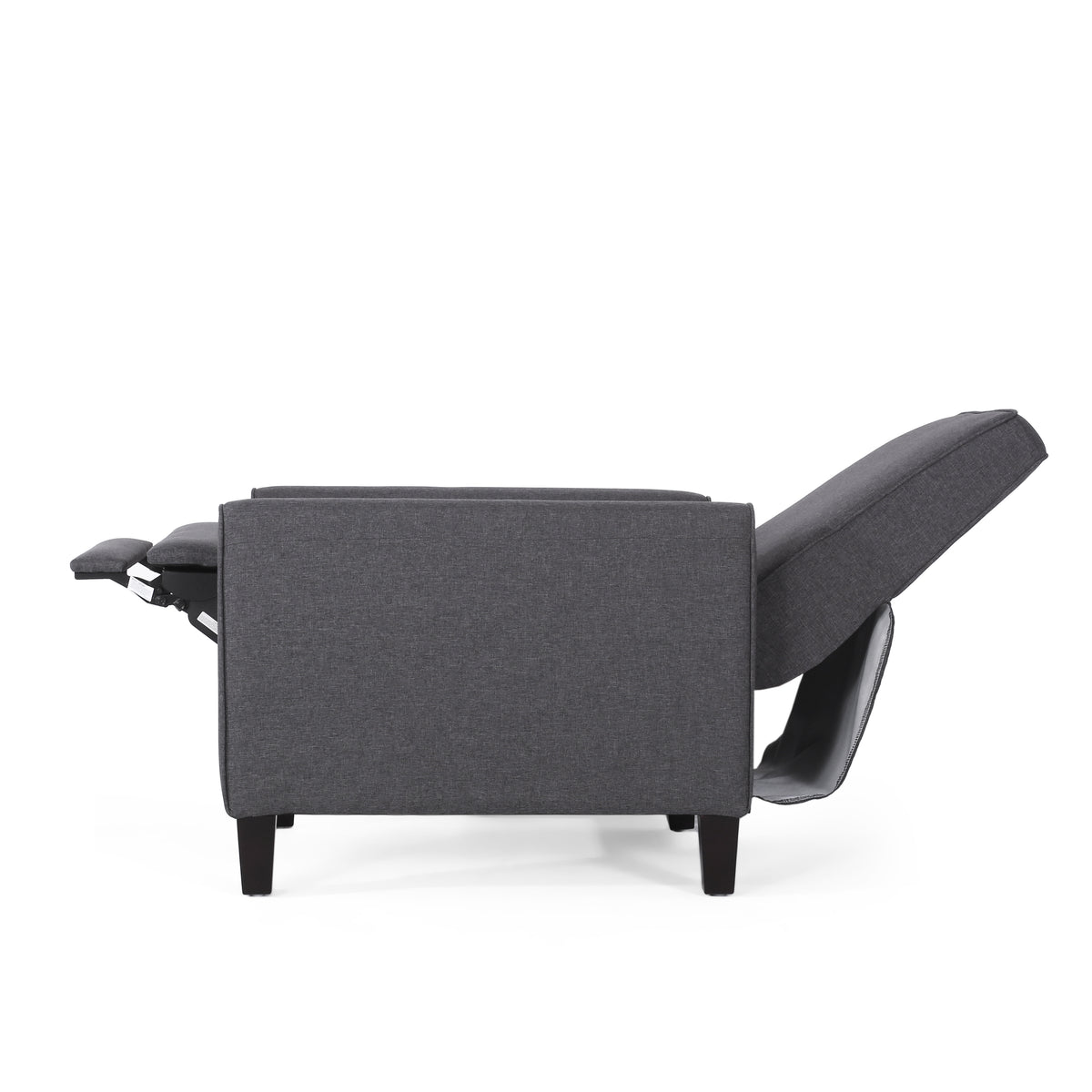 Smoke Fabric Push Back Recliner Gray