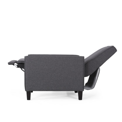 Smoke Fabric Push Back Recliner Gray