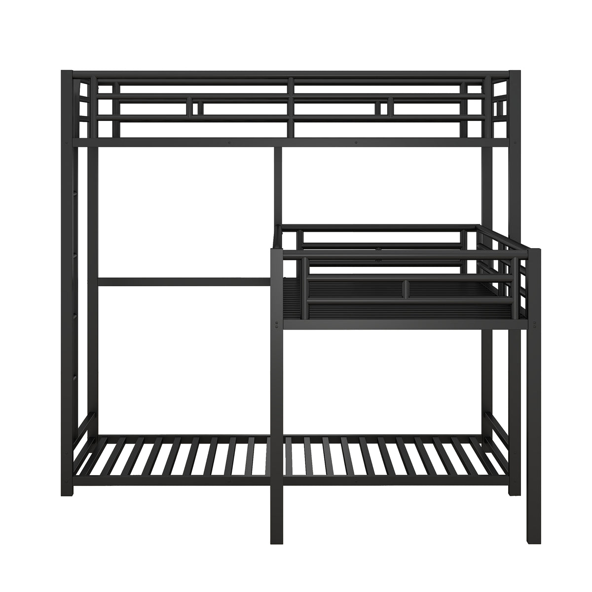 Metal Triple Bunk Bed Black