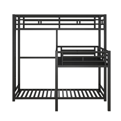 Metal Triple Bunk Bed Black